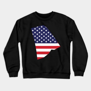 Rhode Island State Shape Flag Background Crewneck Sweatshirt